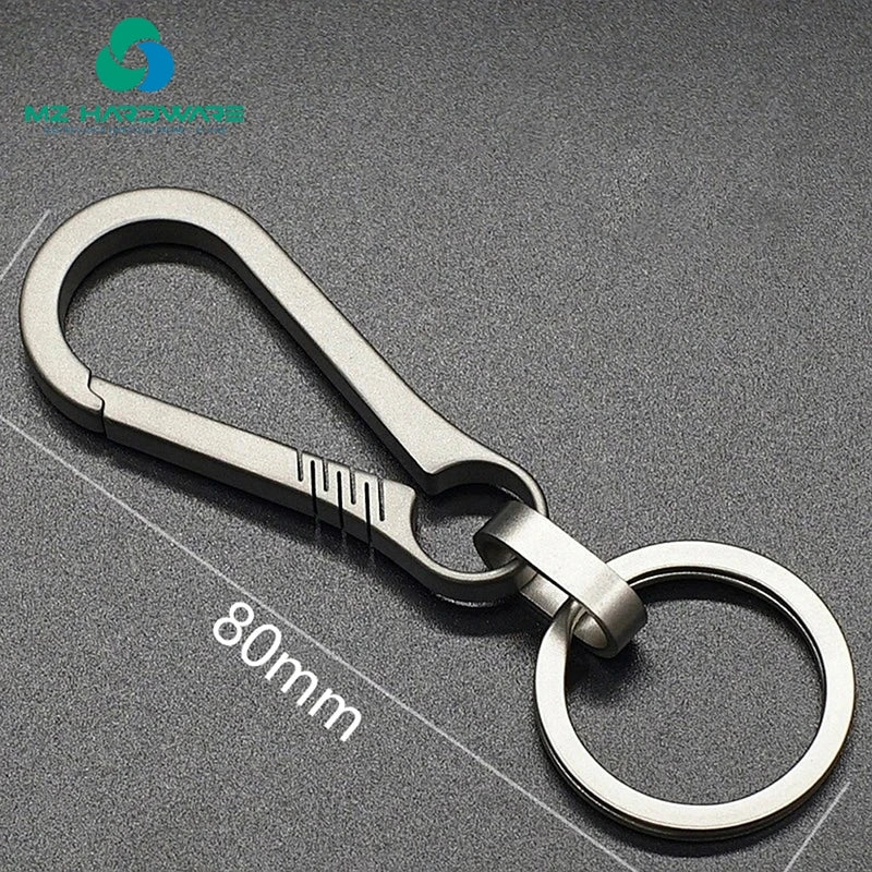 MZ Titanium Small Carabiner Keychain Quick Release Key Holder with Bottle Opener Anti-Lost DIY Bag Accessory