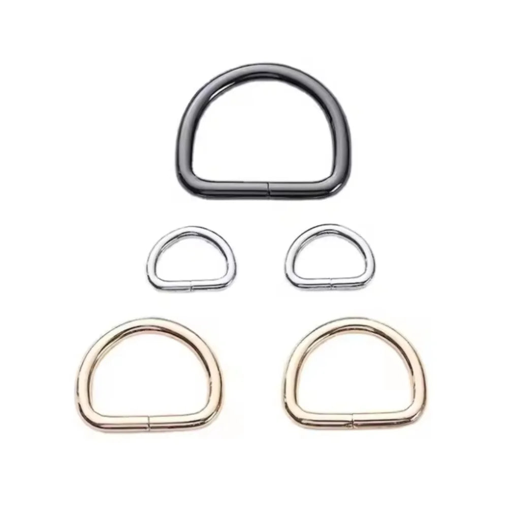 High Quality Metal D Ring Buckle Clasp 16-50mm Customized Logo  Luggage Backpack Handbag Hardware Bag Parts D Rings Accessories