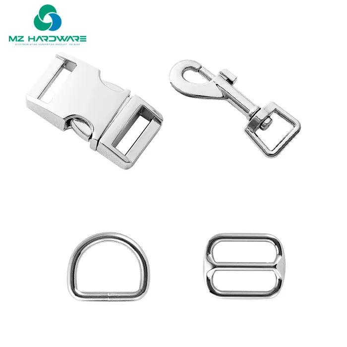 Wholesale Pet Dog Metal Buckle Collar Set Strap with Personalized Snap Hook Buckles for Luggage and Bag Use