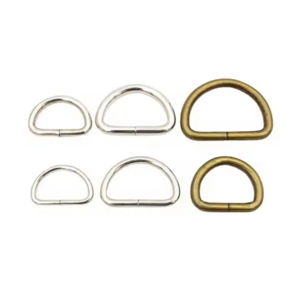 High Quality Metal D Ring Buckle Clasp 16-50mm Customized Logo  Luggage Backpack Handbag Hardware Bag Parts D Rings Accessories