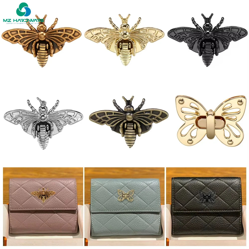 MZhardware Fashion High Quality Retro Turn Lock Bee Shape Metal Buckles Handbag Bag Clasp HardwareDIY Leather Crafts Accessories
