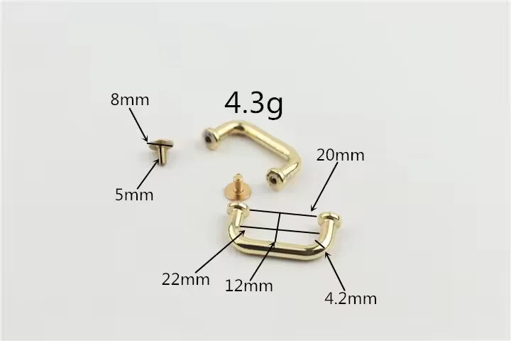 New Design Bag Parts Accessories Hardware Accessories Bag Screw Arch Handbag Strap Bridge D-Ring Buckle