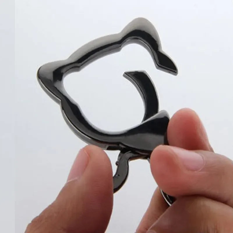 MZ Cute Metal Cat Shape Keychain Zinc Plating Lobster Clasp Swivel Snap Hook Spring Ring Carabiner Bag Parts Hardware