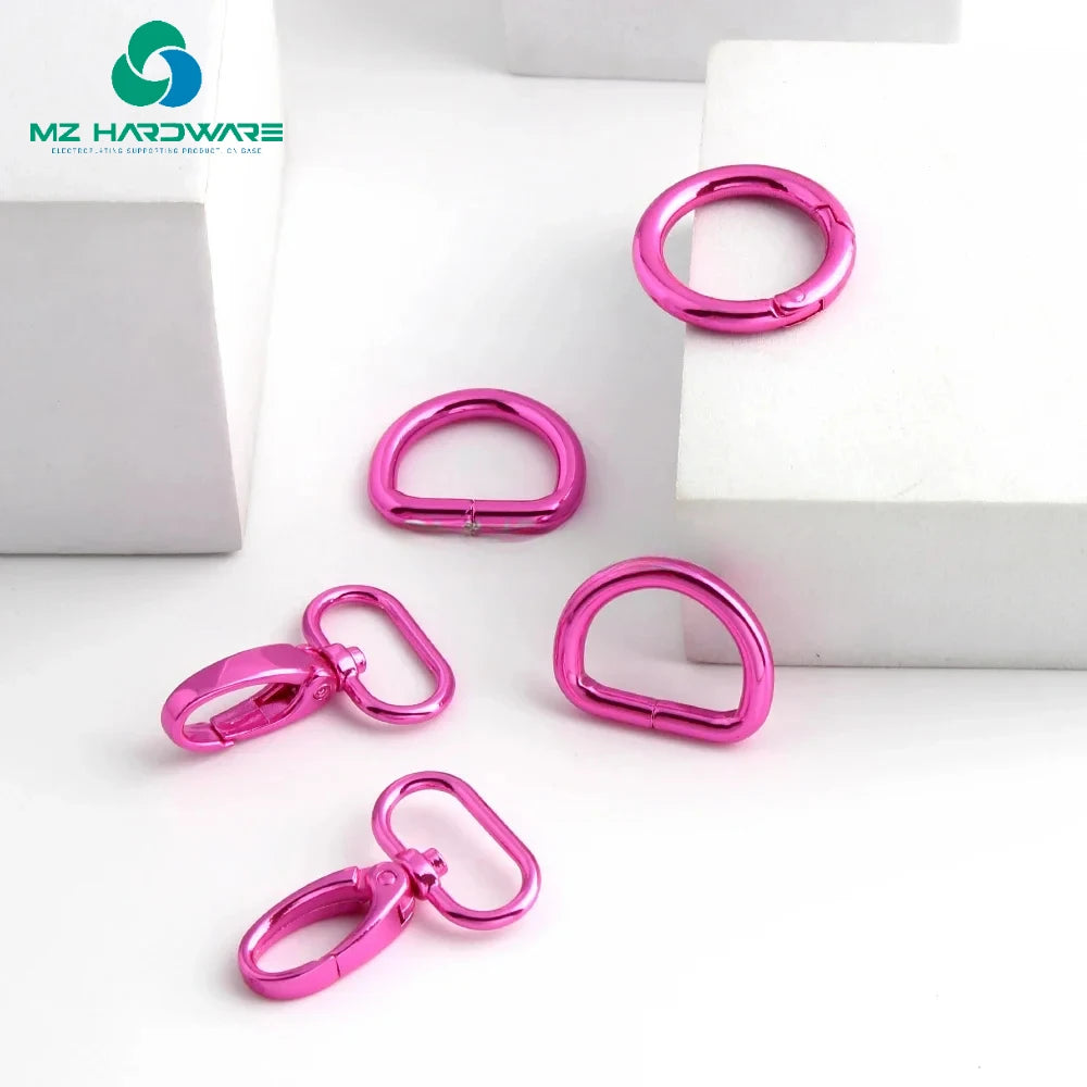 High QualityPink Bag Strap Hook Buckle Metal Slider Puller for Handbag Purse Swivel Clasp Hook D Ring O Ring Accessories
