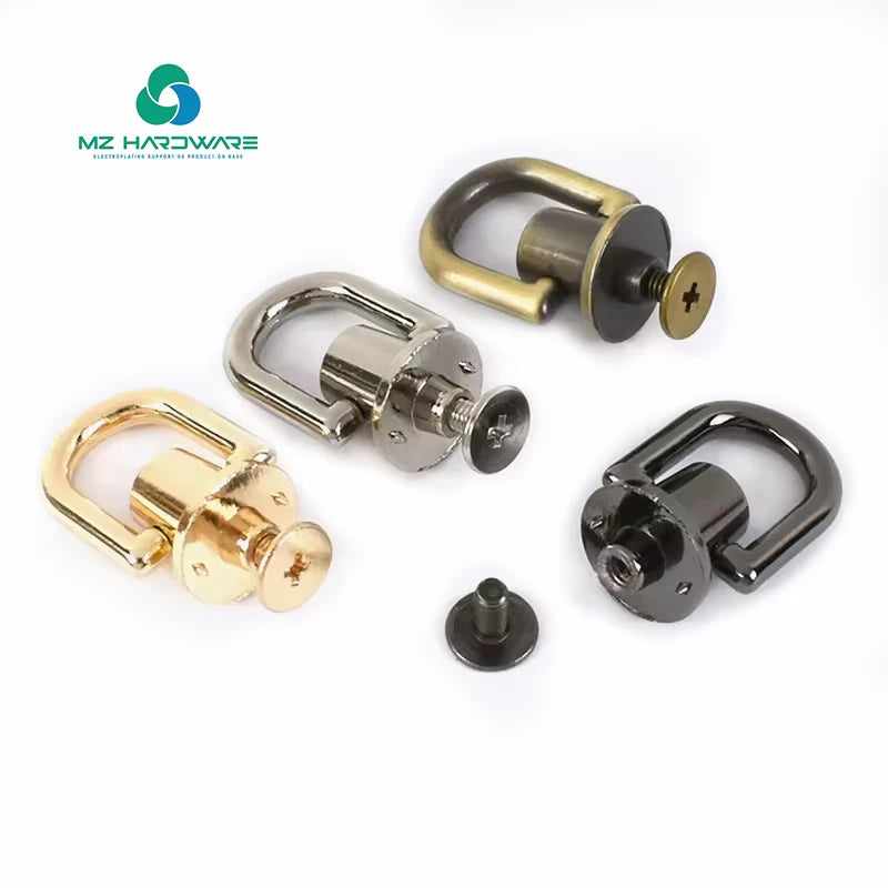 Most Popular Clip Hanger Buckle Bag Parts Bag Screw Rivet Buckle Decorative D Ring for Handbag Strap