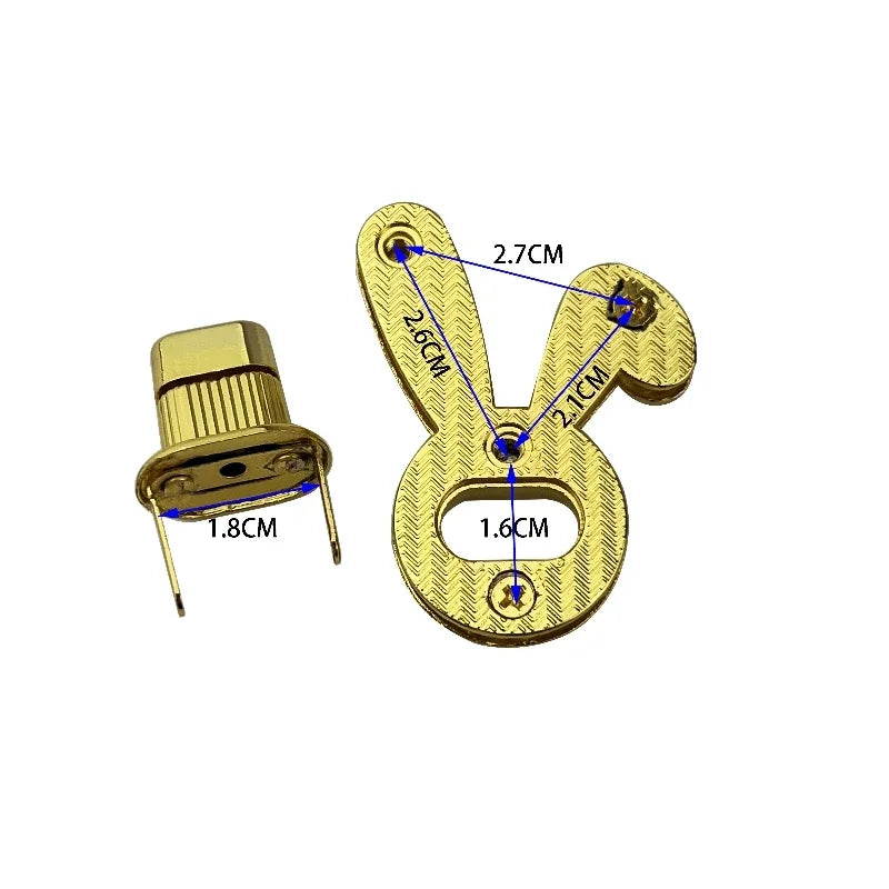 Metal Bag Lock Twist Turn Lock Buckles Accessories for Leather Diy Accessories New Design Rabbit Ears Shape Handbag