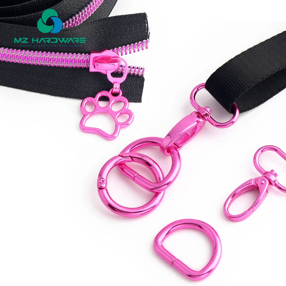 High QualityPink Bag Strap Hook Buckle Metal Slider Puller for Handbag Purse Swivel Clasp Hook D Ring O Ring Accessories