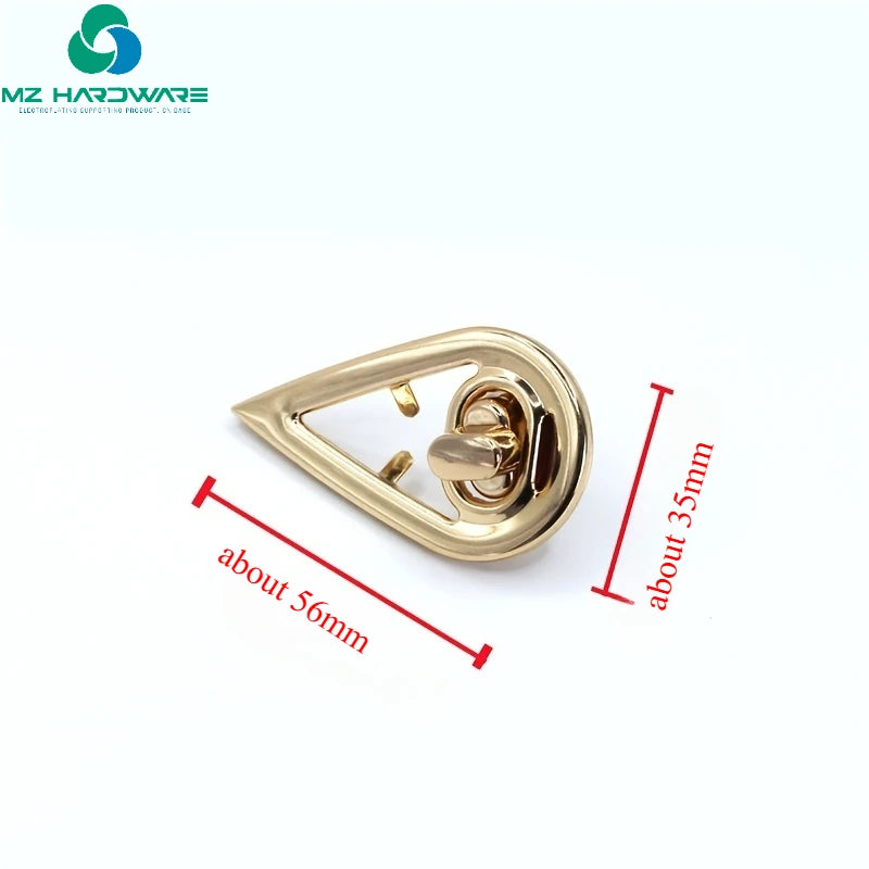MZhardware High Quality Elegant Water Drop Shaped Metal Twist Lock Clasps DIY Bag Accessories Making Metal Twist Bag Lock