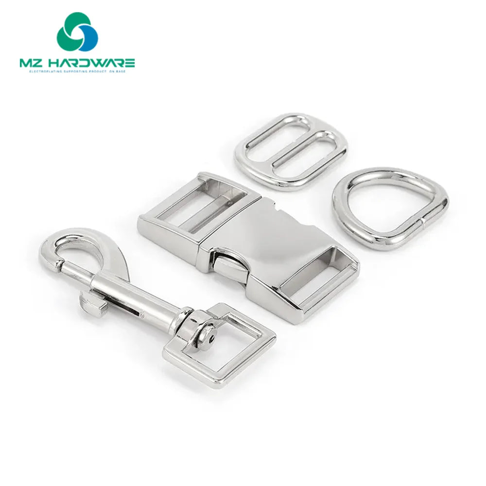Wholesale Pet Dog Metal Buckle Collar Set Strap with Personalized Snap Hook Buckles for Luggage and Bag Use