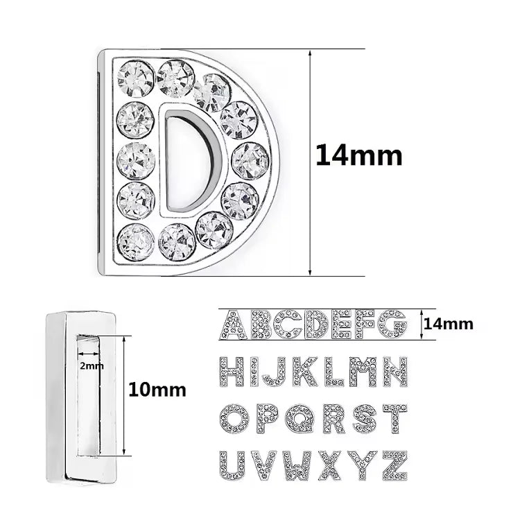 Hot Selling Rhinestone Slide Bracelet Letter Diy Jewelry Accessories Slide Letters Bling Letter for Dog Collarss