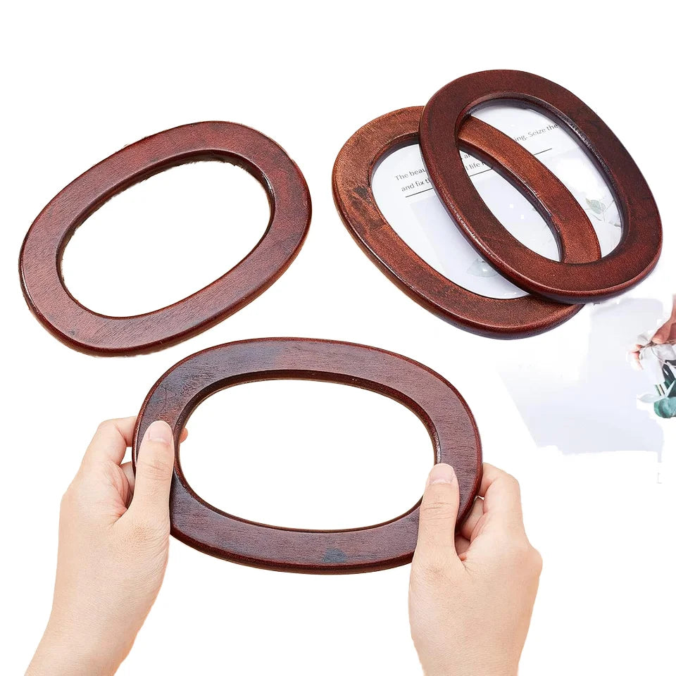Oval Handbag Handle, Wooden Purse Handles Replacement Handmade Bag Purse Making Handles Decorative Handbag