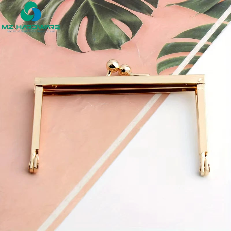 MZhardware Square Ball Bead Coin Purse Metal Frame Kiss Lock Wallet Handle Clutch Suitable for DIY Sewing Craft Bag Handbag