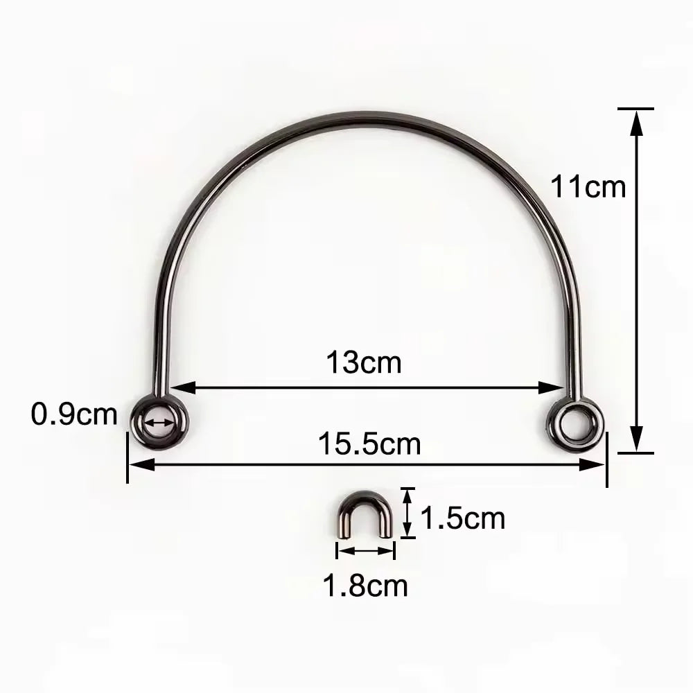 Most Popular Tote Bag Metal Rings Handle Hardware Accessories Handles for Bag Parts Purse Clasp U Shape Handles