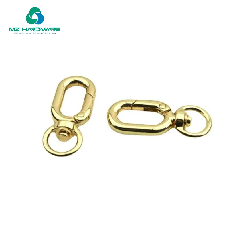 MZ DIY Oval Spring Openable Leather Bag Handbag Strap Buckle Connect Keyring Pendant Key Dog Chain Snap Clasp Clip Carabiner