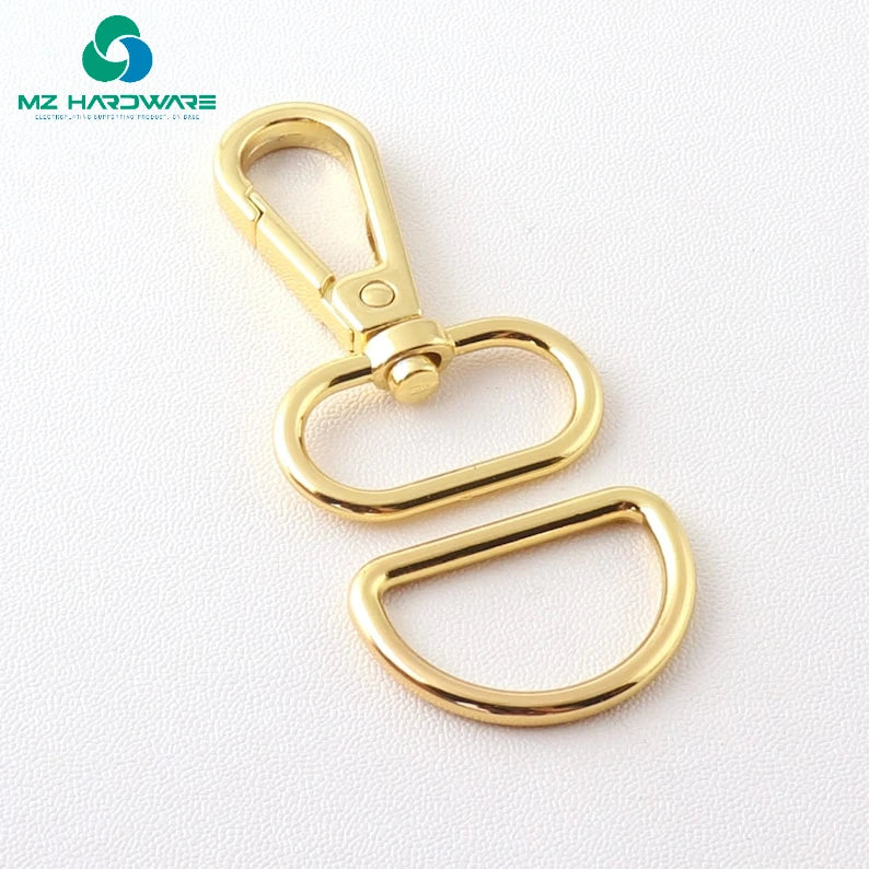 MZ High Quality Swivel Clasp With D Ring Set Swivel Trigger Snap Hooks Clip Purse Bag Hardware