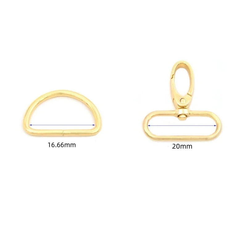 MZ Hardware 2pcs High Quality Swivel Hook with D Rings for Sewing, DIY Craft, Handbag Making , Purses