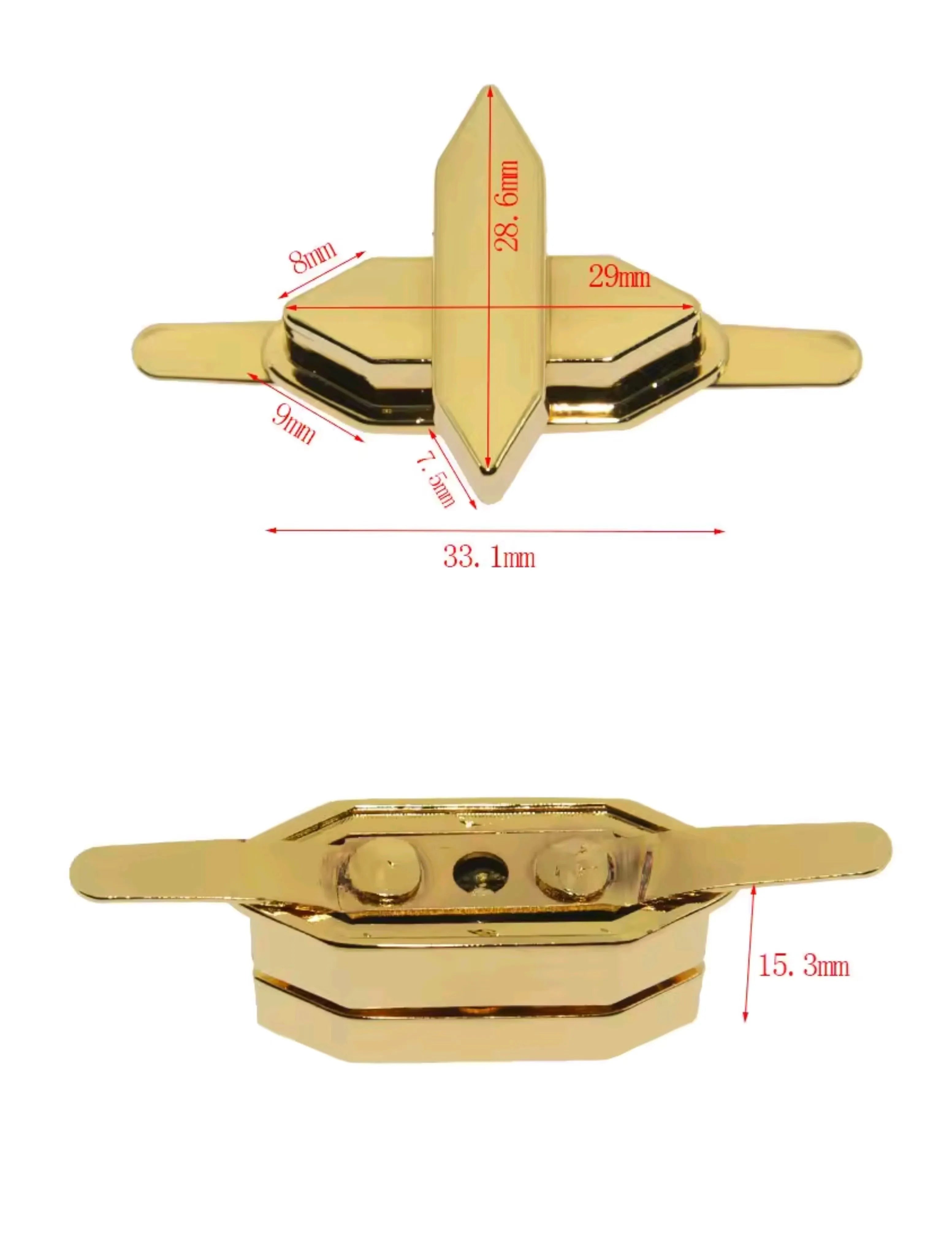 Wholesale Price Hardware Handbag Bag Fashion Handbag Fitting Accessories Square Shape Bag Lock Handbag Turn Lock