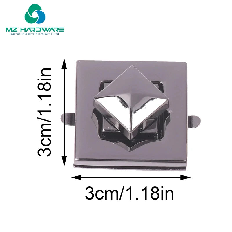 MZhardware Square Shape Clasp Turn Lock Twist Locks for DIY Women Bag Messenger Handbag Purse Hardware Luggage Bags Accessories