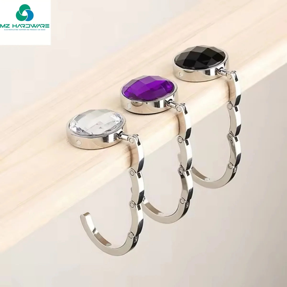 High Quality Crystal Folding Bag Purse Handbag Hook in Stock Bag Hanger Table Hook