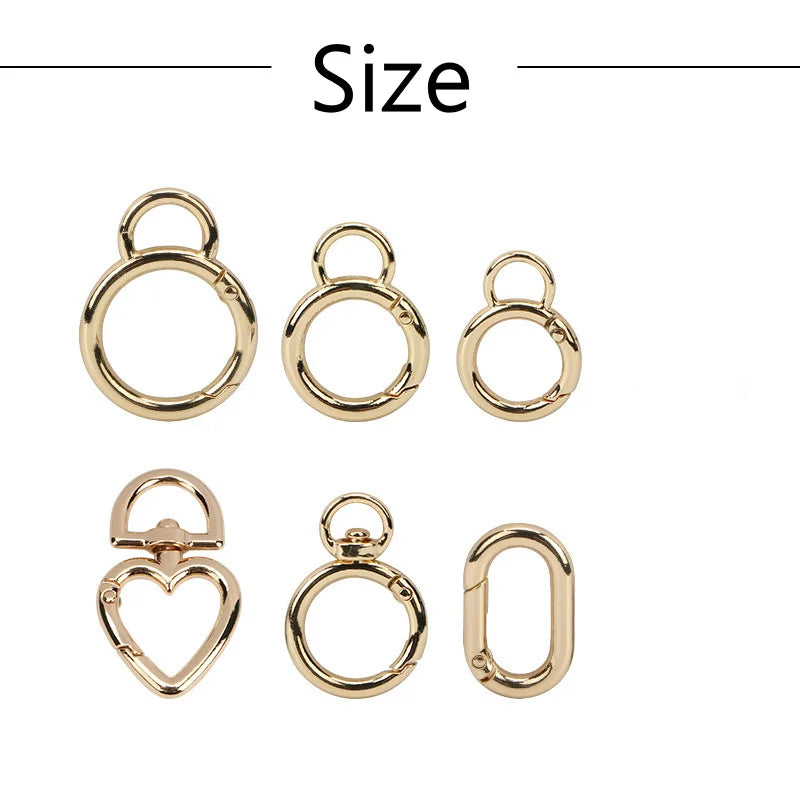 Small Metal Heart-Shaped Snap Hook Keychain Zinc Alloy Clip Webbing Lobster Clasp Collar Carabiner Bag Strap Luggage Rings Iron