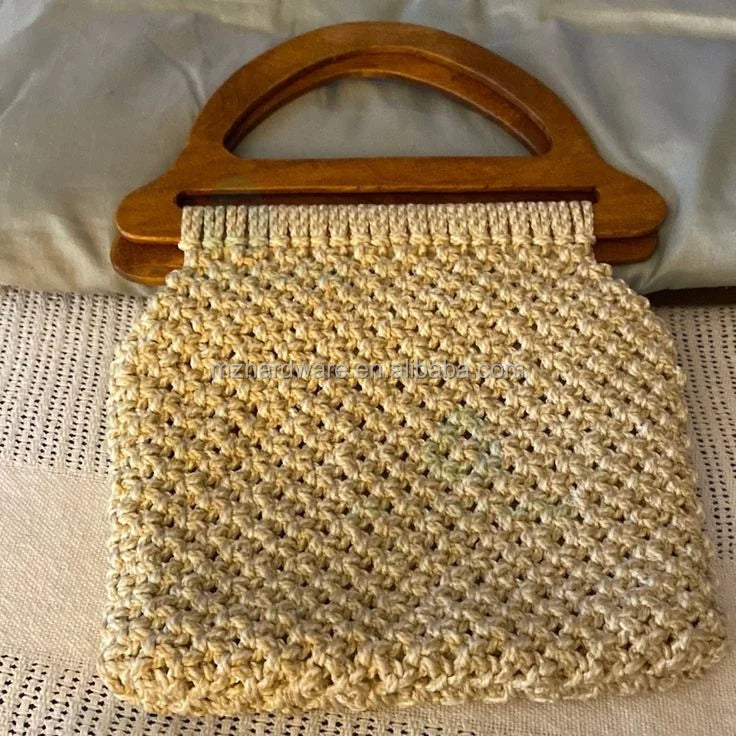 MZhardware Luxury & Classic Style Handbag Clips Waterproof D-Shape Bag Accessory Wooden Beaded Paper Bamboo Purse Frame