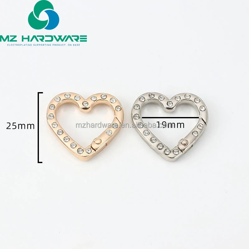 Custom Diamond Spring Ring with Diamond Zinc Alloy Open Ring Metal Car Keychain DIY Parts Accessories Wholesale