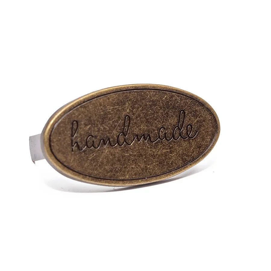 DIY Handmade Bag Hardware Alloy Decorative Clasp Metal Brand Name Logo Tag Buckle Handmade Bag Tag Labels