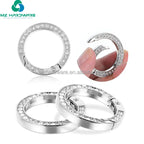 Custom Diamond Spring Ring with Diamond Zinc Alloy Open Ring Metal Car Keychain DIY Parts Accessories Wholesale