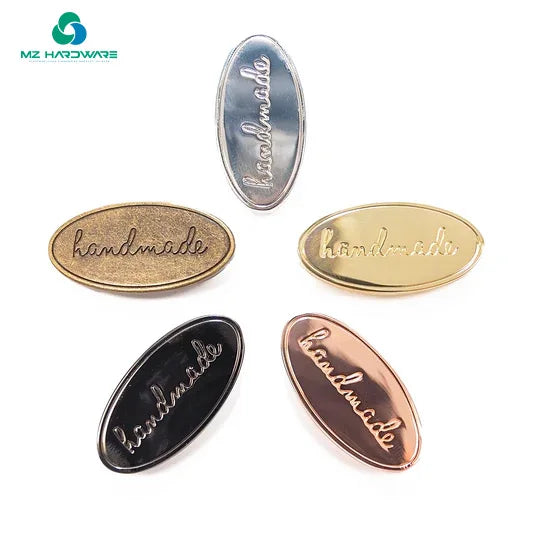 DIY Handmade Bag Hardware Alloy Decorative Clasp Metal Brand Name Logo Tag Buckle Handmade Bag Tag Labels