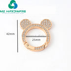 Custom Diamond Spring Ring with Diamond Zinc Alloy Open Ring Metal Car Keychain DIY Parts Accessories Wholesale