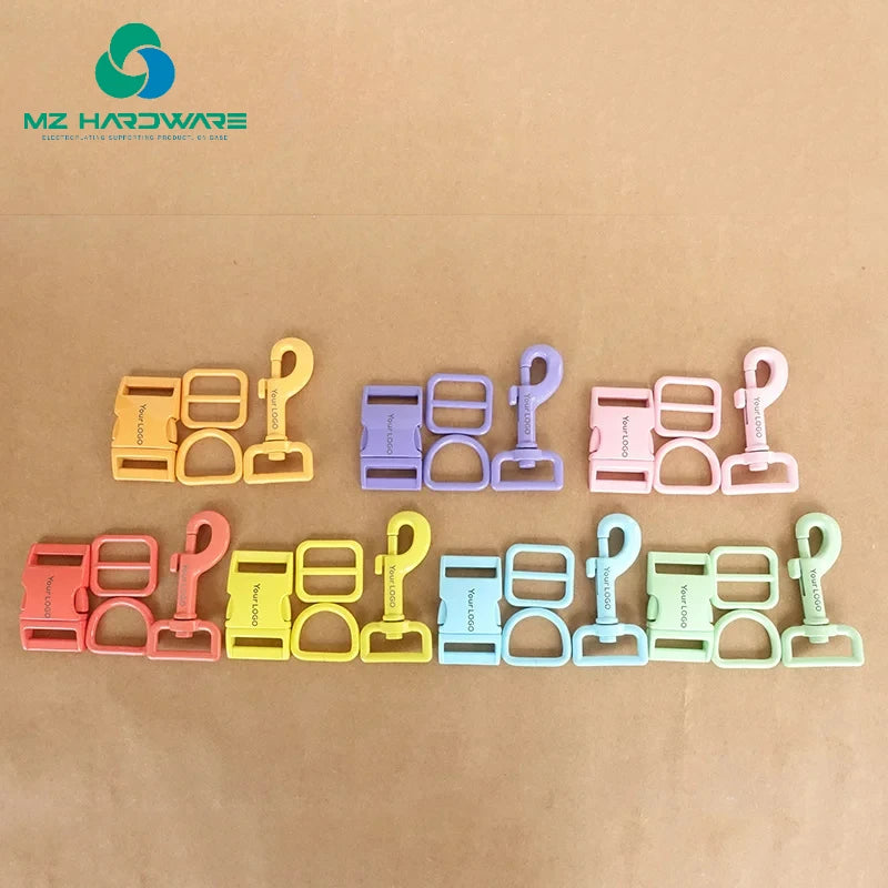 MZhardware DIY Dog Collar Buckle Hardware Set Engraved Metal Buckle Adjust Buckle D Ring Metal Dog Waterproof Dog Accessory Set