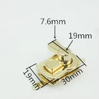 Fashionable Decoration Clip Purse Closure Alloy Turn Lock Metal Square Bag Lock Twist Lock for Handbags