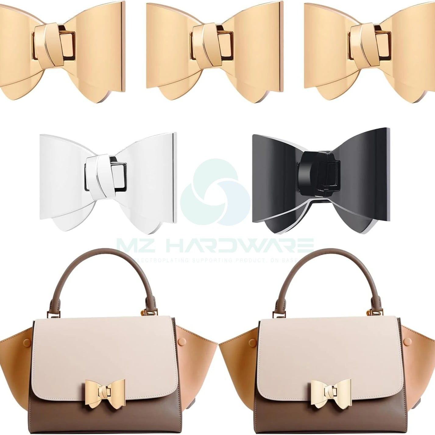 Bowknot Turn Lock Clasp Hardware Purse Twist Turn Locks Purse Bag Closure Clasp for DIY Purse Handbag Making Accessories