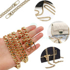 DIY Bag Accessories Iron Flat Chain Strap Purse Straps with Metal Buckles Shoulder Cross Body Replacement Straps