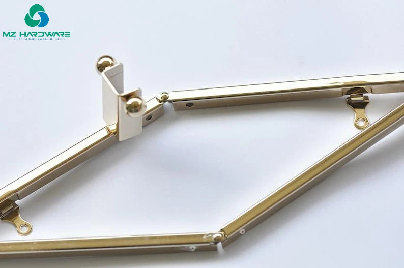 MZhardware 24cm Purse Frame Foldable Clutch Bag Purse Frame Come With Screws Light Gold