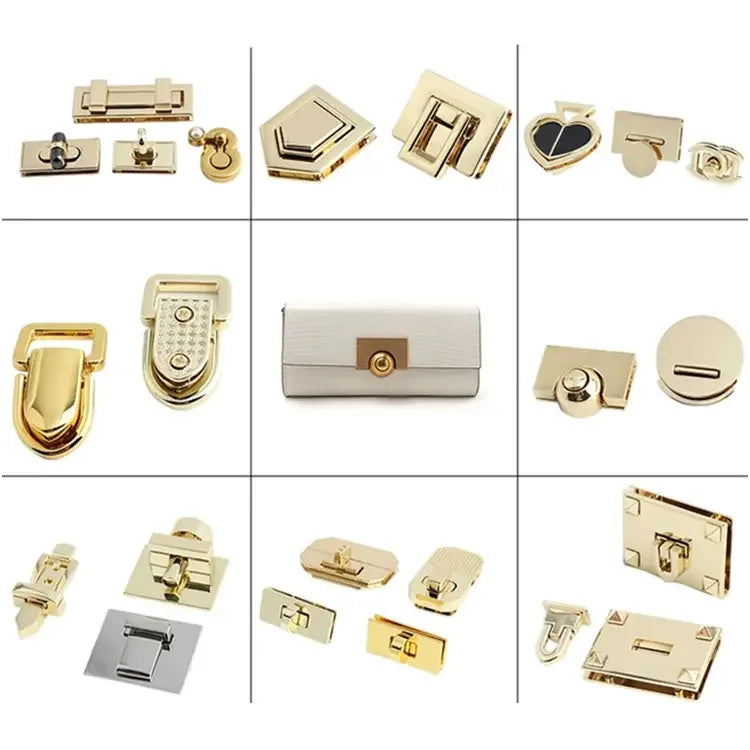 DIY Broches De Bloqueo Cierre De Pulgar Metal Cerraduras Giratorias Decorativa Personalizada Para Cierres De Bolsos De Manual