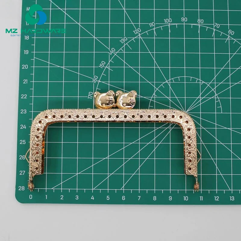 MZhardware 8.5/10.5/12.5 CM Cat Head Round and Square Metal Purse Frame Handle for Clutch Bag Accessories Kiss Clasp Lock