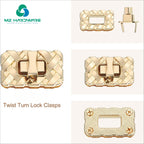 Closures Lock Fasteners for Purse Aluminum Alloy Rectangle Bag Closure Clip Hardware Accessories for DIY Handbag Craft