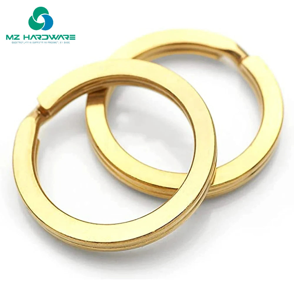 MZ High Quality Plated Keyring Hardware Keychain Metal Keychain Keyring Flat Ring Inner Diameter