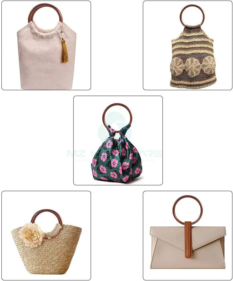 MZ DIY Bracelet Wooden Handle Circle Wooden Handle Luggage Accessories High Quality Wooden Handle for Weaving DIY Handmade Bag