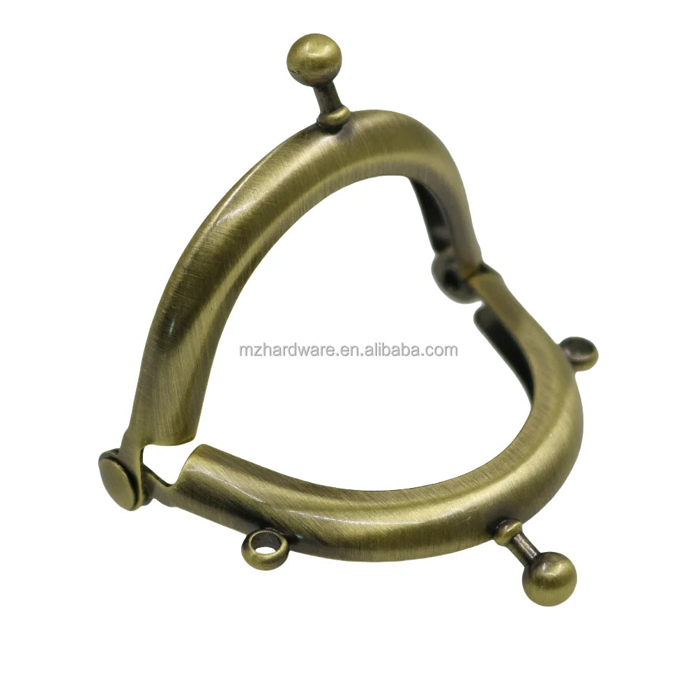 MZhardware Vintage Professional Mini Purse Frame with 5cm Bag Strap Steel Plate Connector Handles Other Bag Parts & Accessories