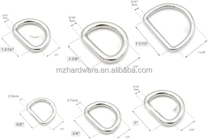 D Ring Buckles Hardware Bag Accessories Top Sale Handbags Hardware Iron High Corrosion Resistance Metal D Ring Buckles