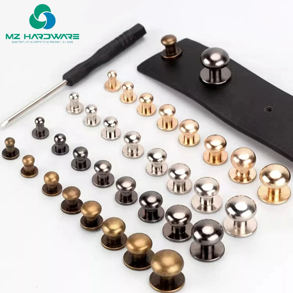 Customized 8mm 10mm 12mm Round Head Brass Monk Head Studs Rivet for Bags Accessories