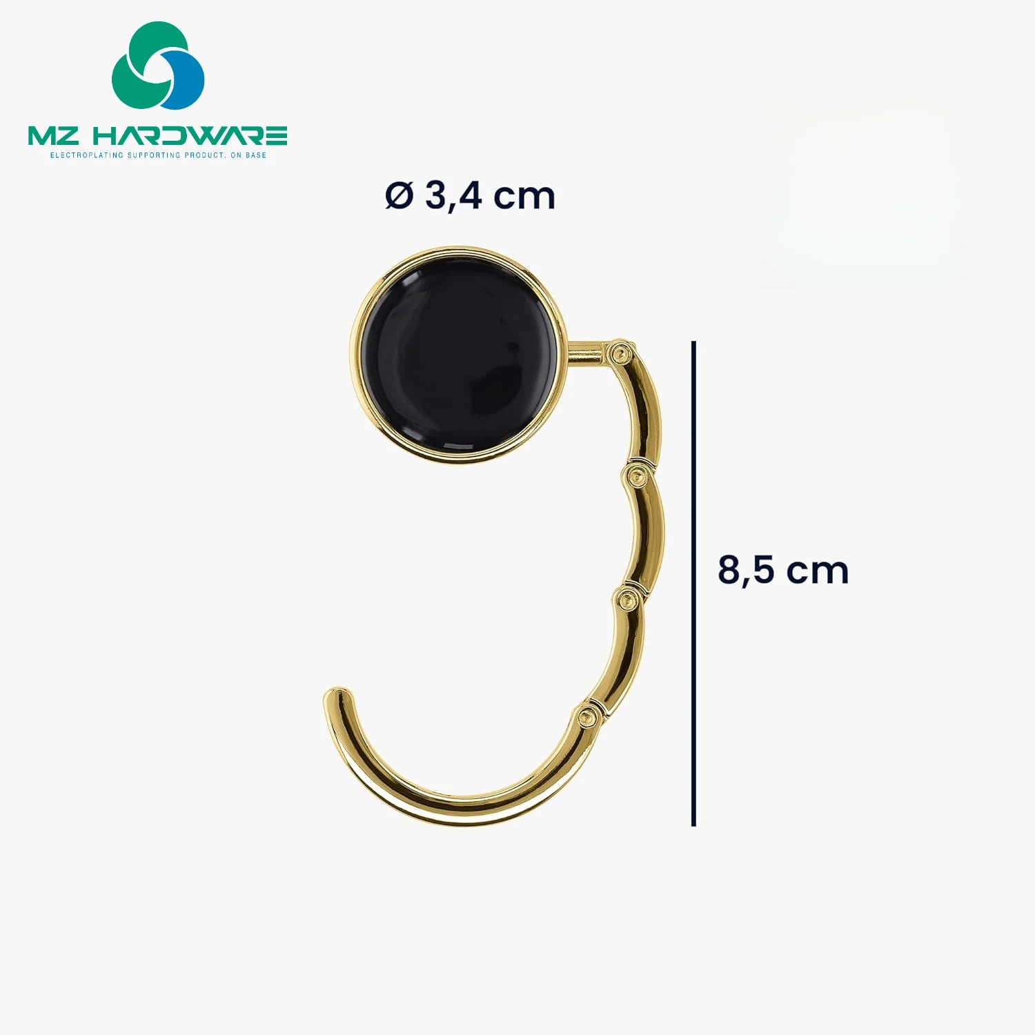 MZ Wholesale Custom Creative Handbag Hooks Purse Holder Hor Table Foldable Bag Holder Zinc Alloy Hanger Hook for Table
