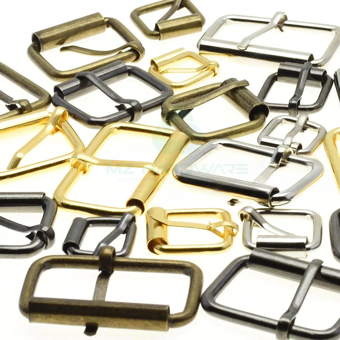 MZhardware Metal Roller Buckles Single Pin Belt Buckles for Hand Bag Shoe Strap Rectangle Ring DIY Decor