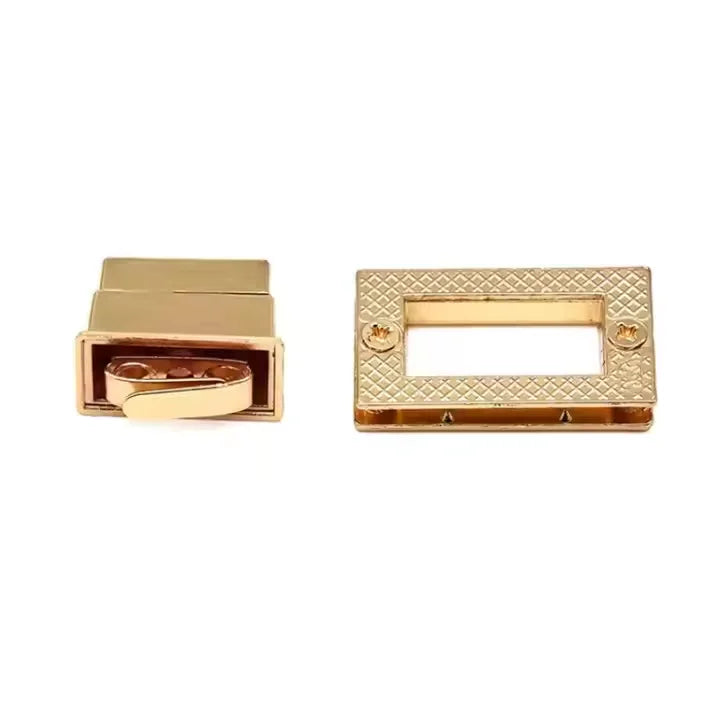 Best Selling Zinc Alloy Metal Twist Lock Handbag Hardware Rectangle Lock for Luggage Bags Rectangle Lock