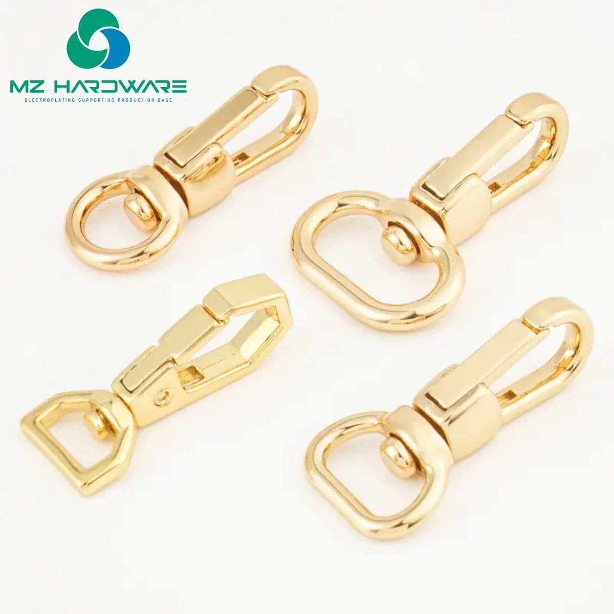 Customized Bag Accessories Swivel Trigger Lobster Clasps Gold Metal Solid Brass Swivel Snap Hook for Luggage