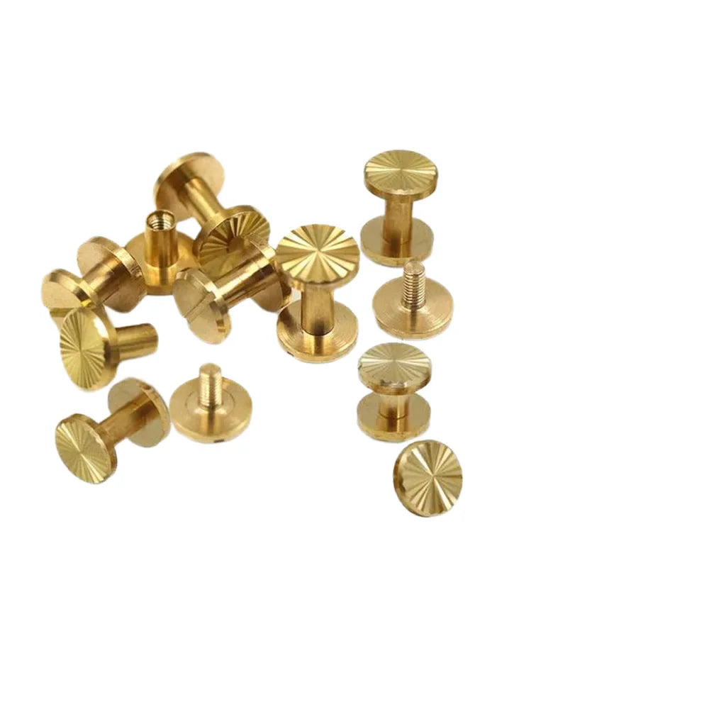 MZhardware Stainless Steel Chicago Screw Slotted Dome Cap Brass Leather Screw Binding Chicago Book Rivet Belt Male Female