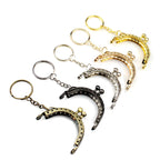 MZ 5cm Arch Embossed Clutch Frame Small Wholesale Metal Purse Frame Clip Handle Key Ring for Coin Purse Bag Making DIY Craft
