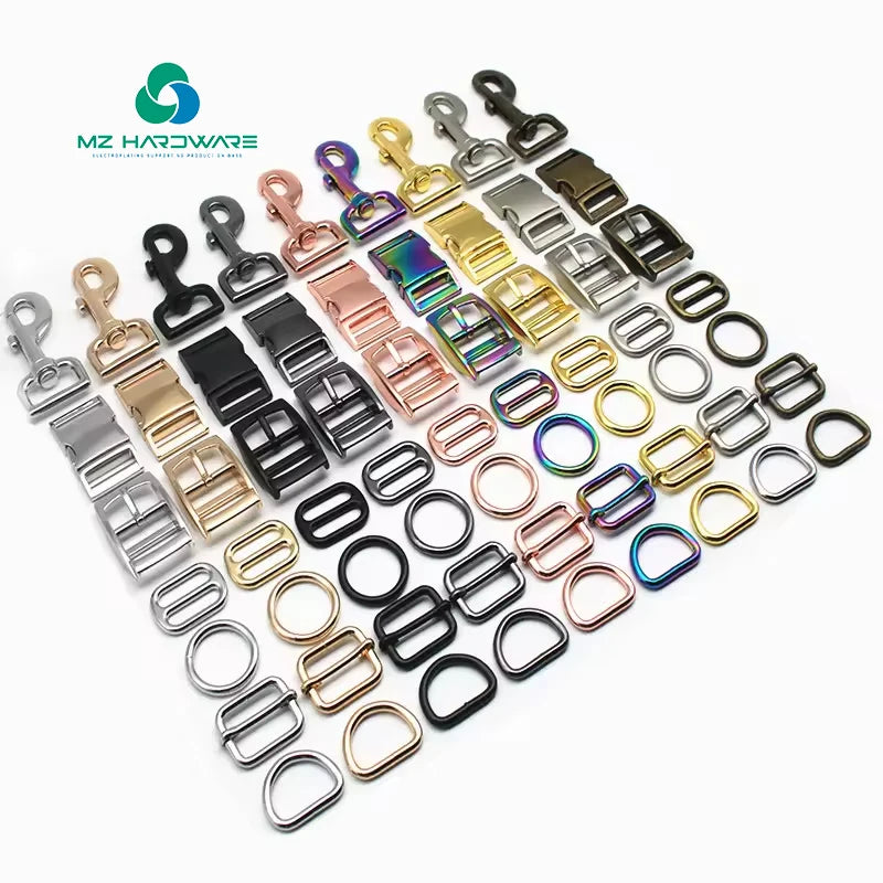 Cheap and High Quality Pet Dog Collar Metal Hardware D Ring Rose Gold Metal Buckle for the Dog Collar Hardware Set